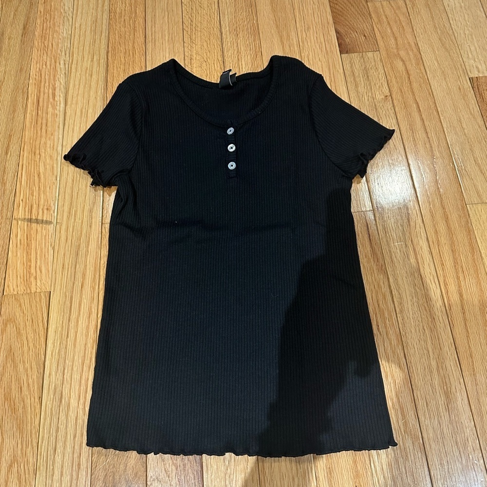 Art Class Black Girls Ribbed Tee Shirt Size Large
